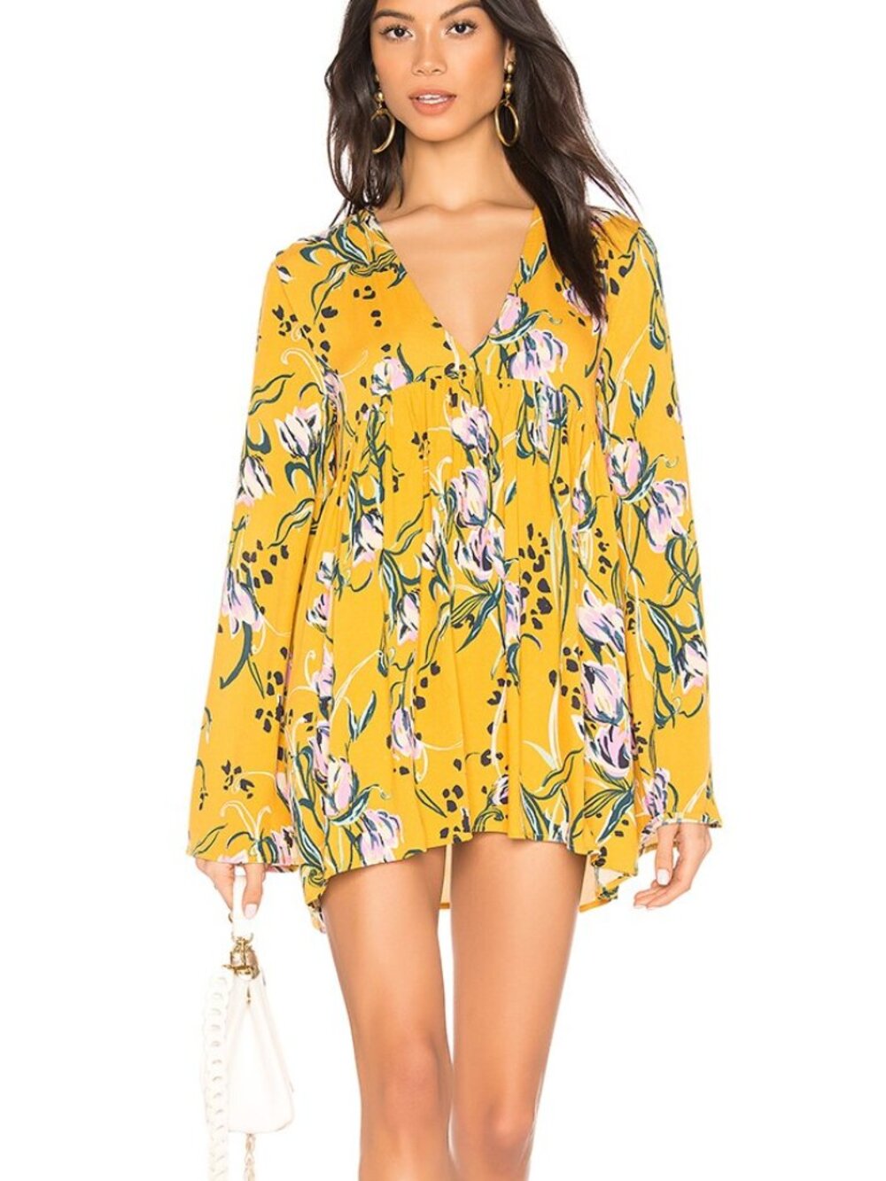 Free People Bella Blue Floral Printed Tunic - Picture 4 of 4